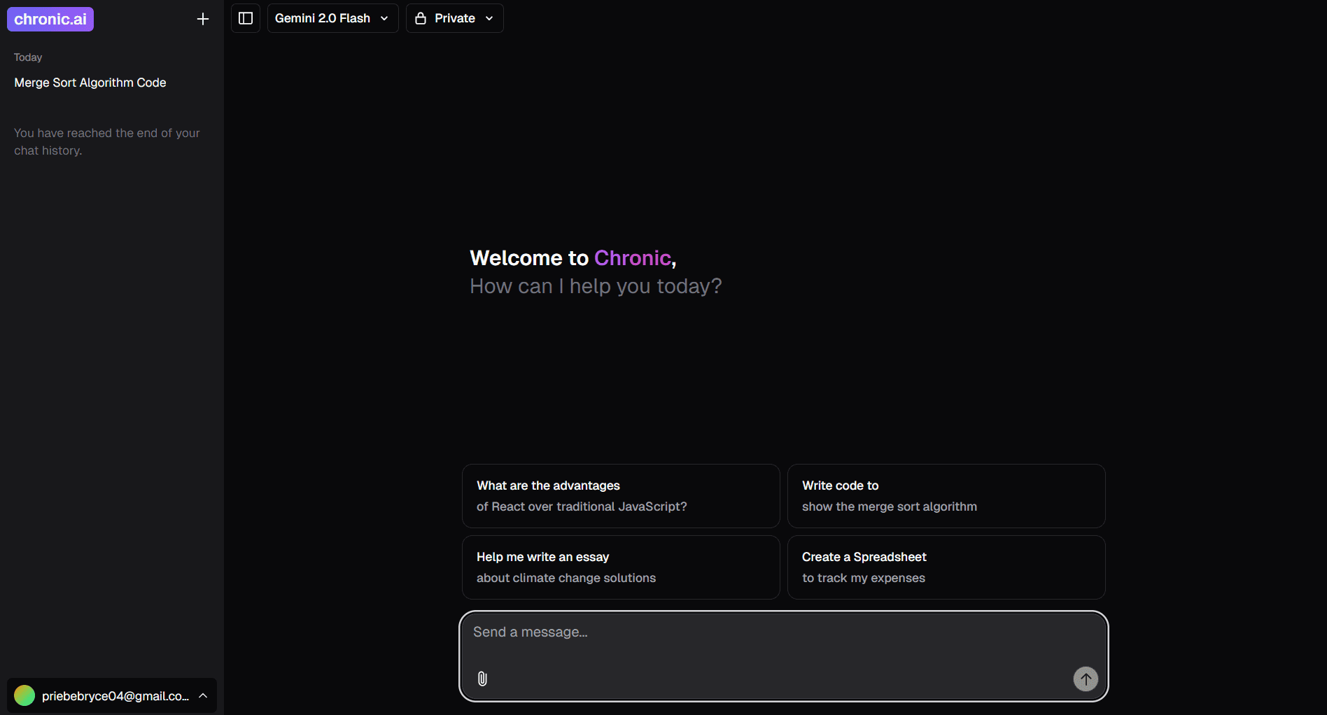 Chronic Chat Interface